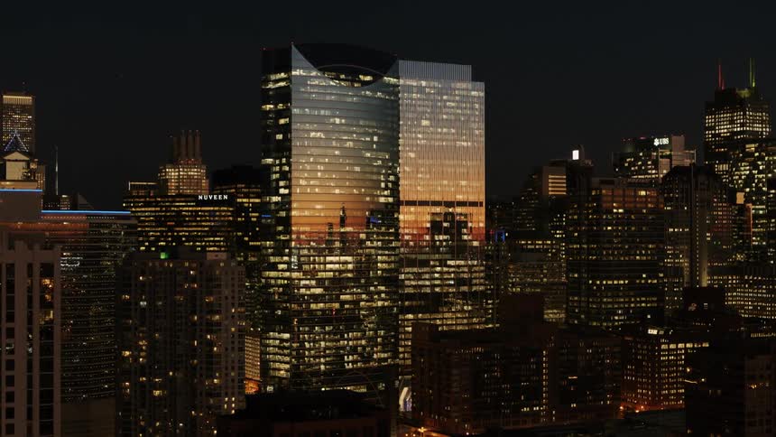 Dusk downtown Chicago