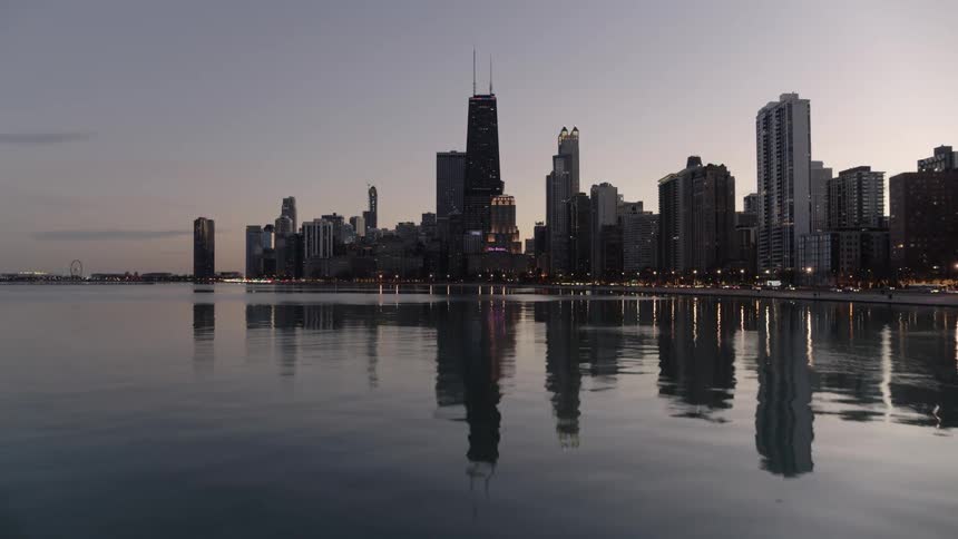 Chicago reflected in Lake Michigan