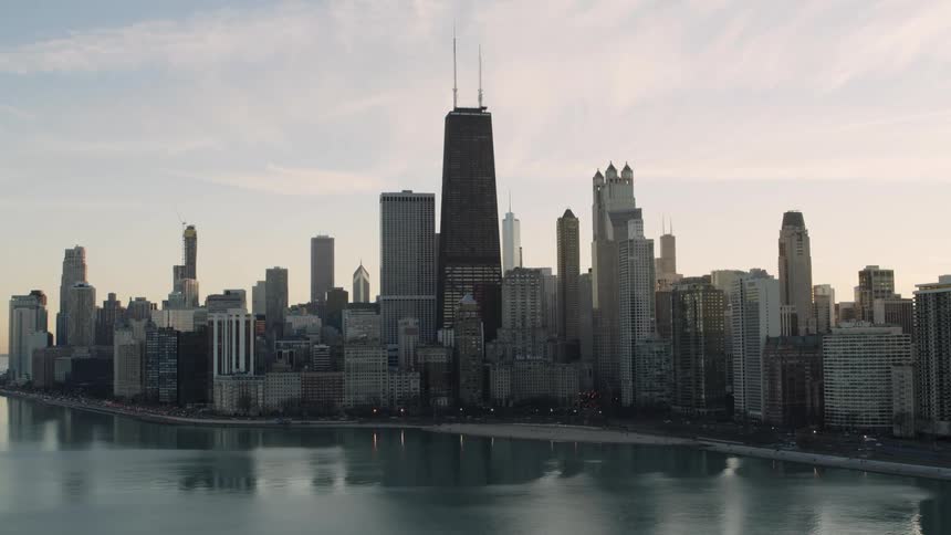Calm evening downtown Chicago