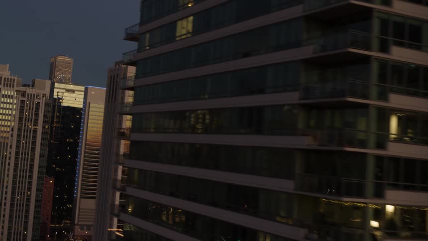 Reflective windows on Chicago buildings