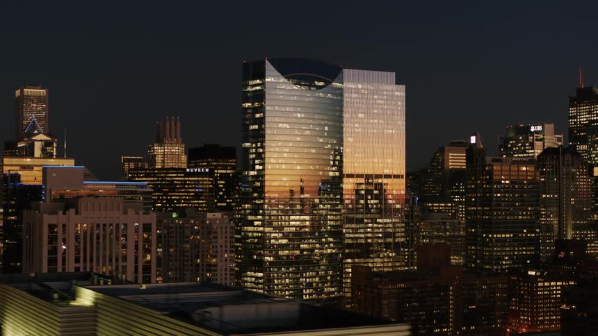 Glowing buildings Chicago