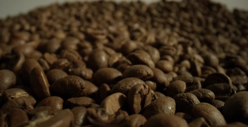 Coffee beans in a factory