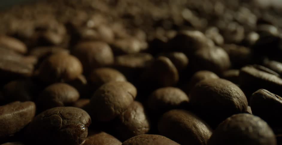 Coffee beans in a factory