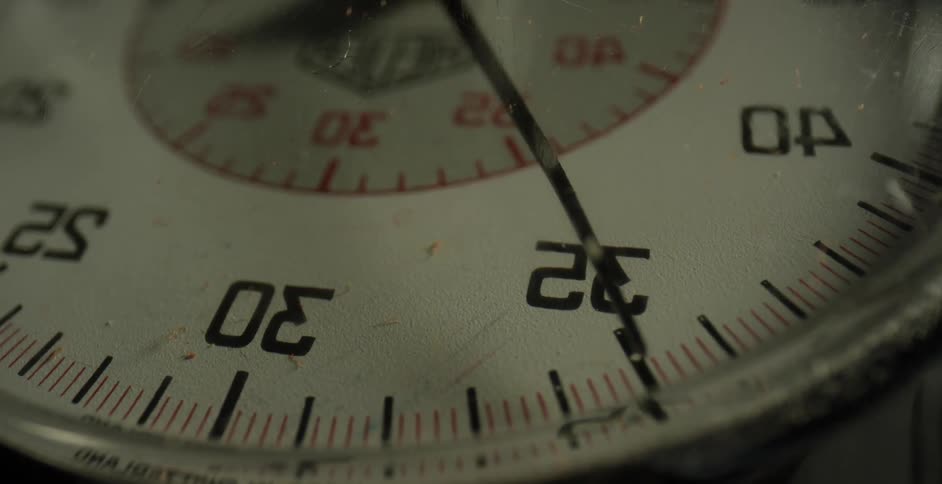 The second hand on a clock ticks