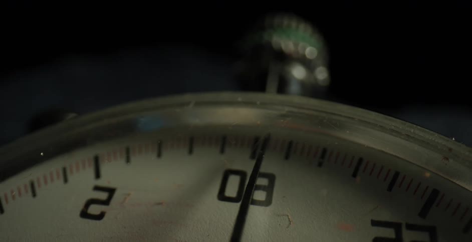 A hand moving on a stopwatch