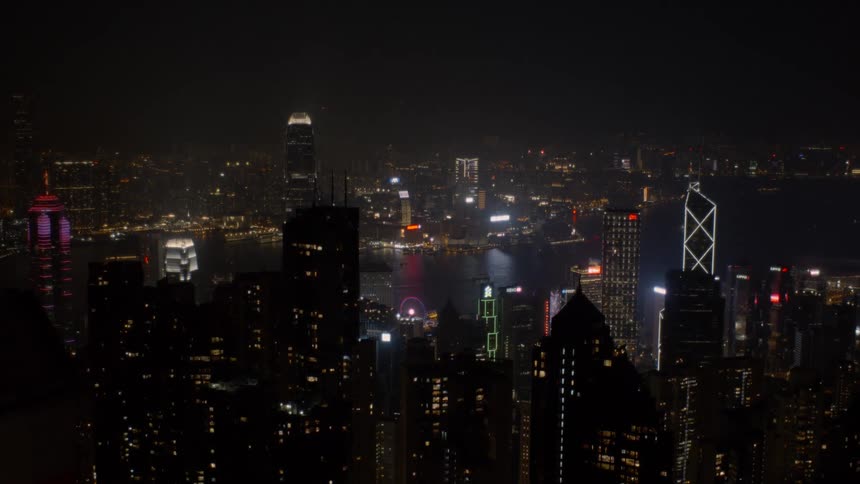 The fog is covering the city ahead