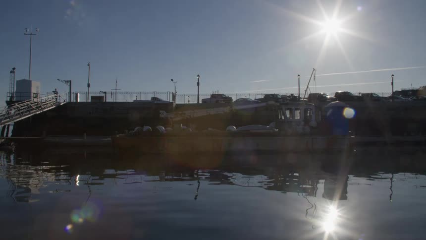 Fishing boat on a berth at day