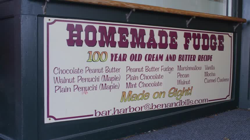 A sign at a street market