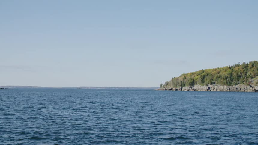 A tree lined promontory
