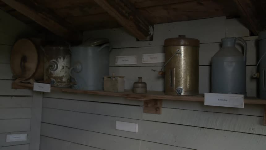 Canisters on a shelf