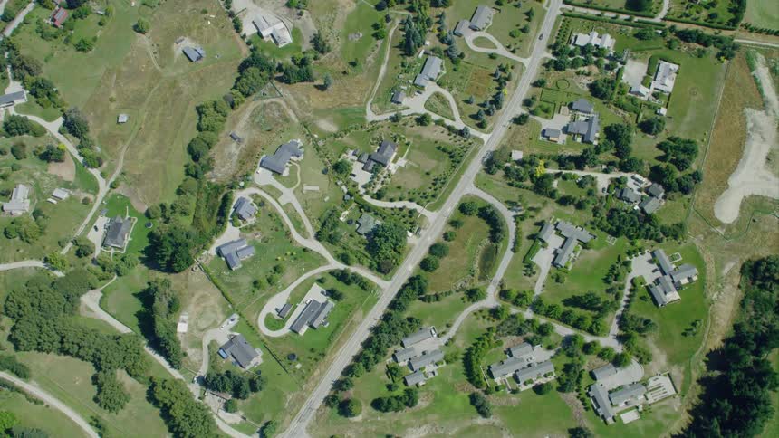 Aerial shot of a neighborhood