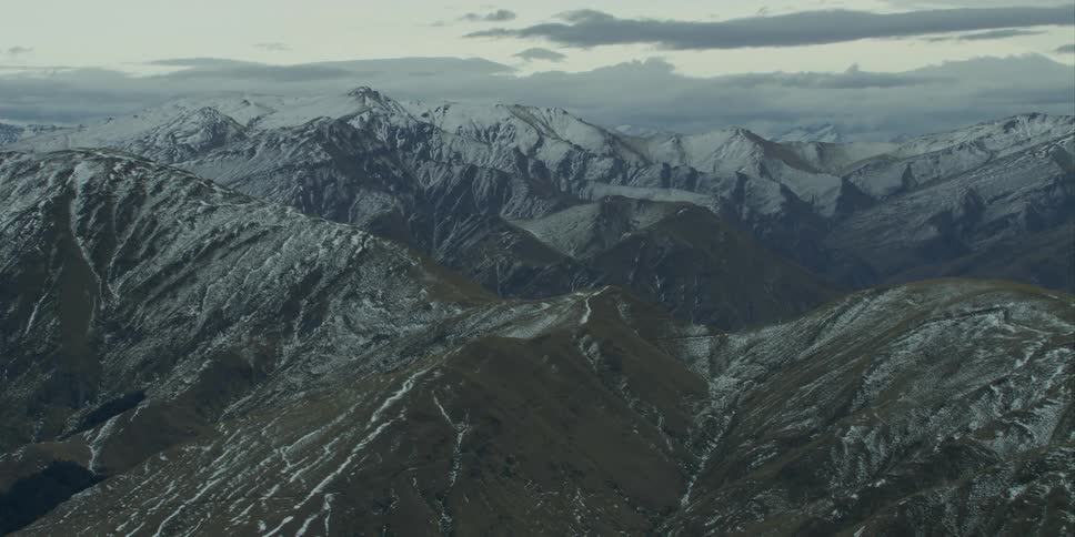 Aerial shot of a mountain range