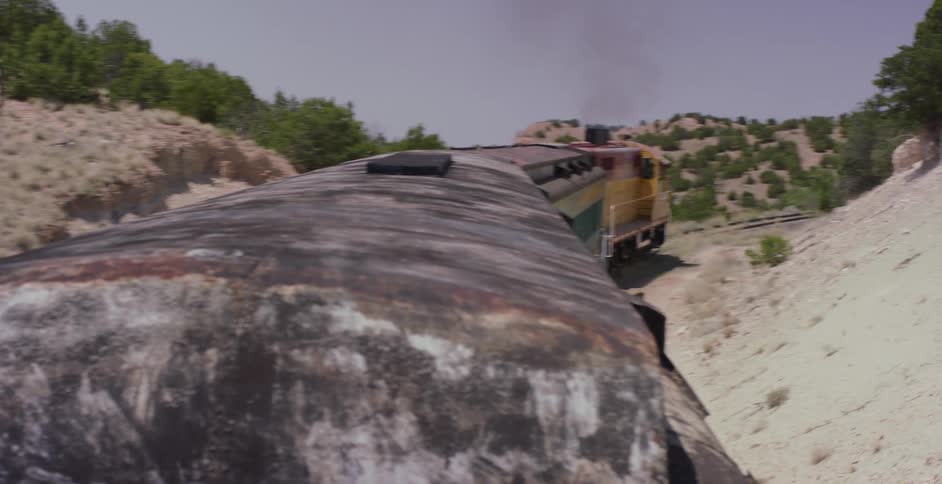 A train moving across the land