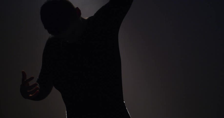 A person in a leotard dancing