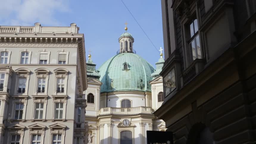 Moving shot of a building