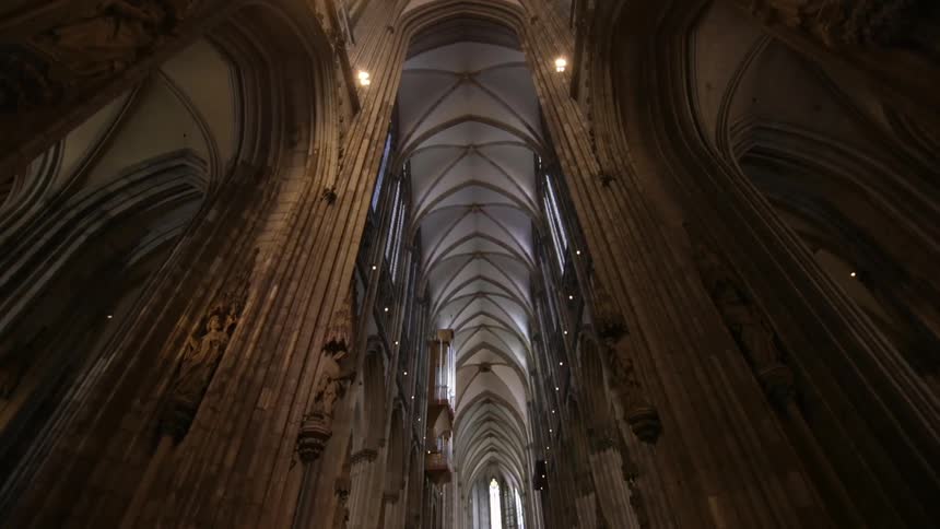 The interior of a large building