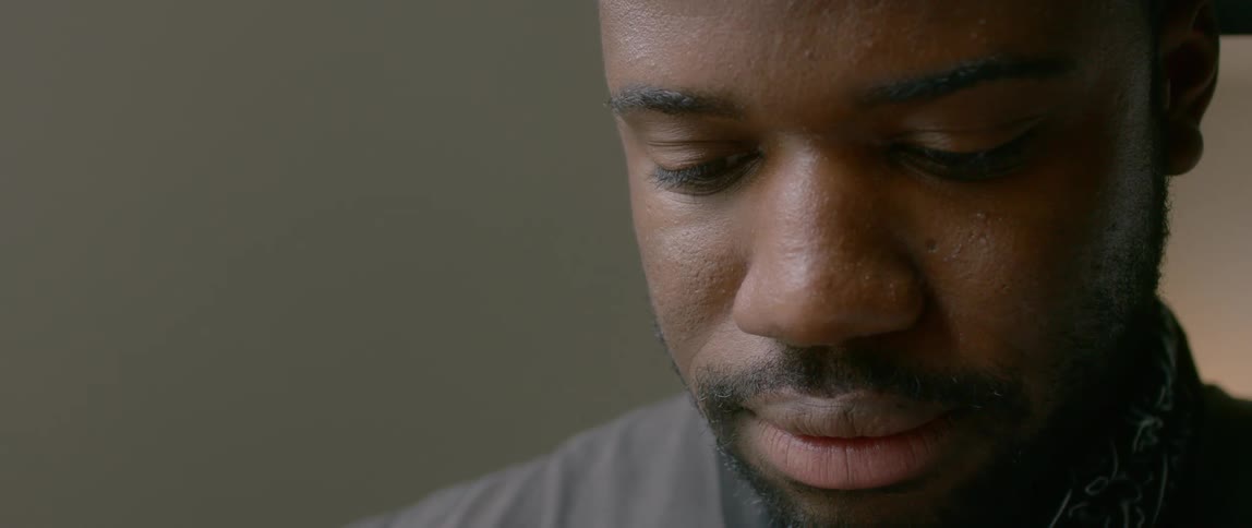 A man looks to his right