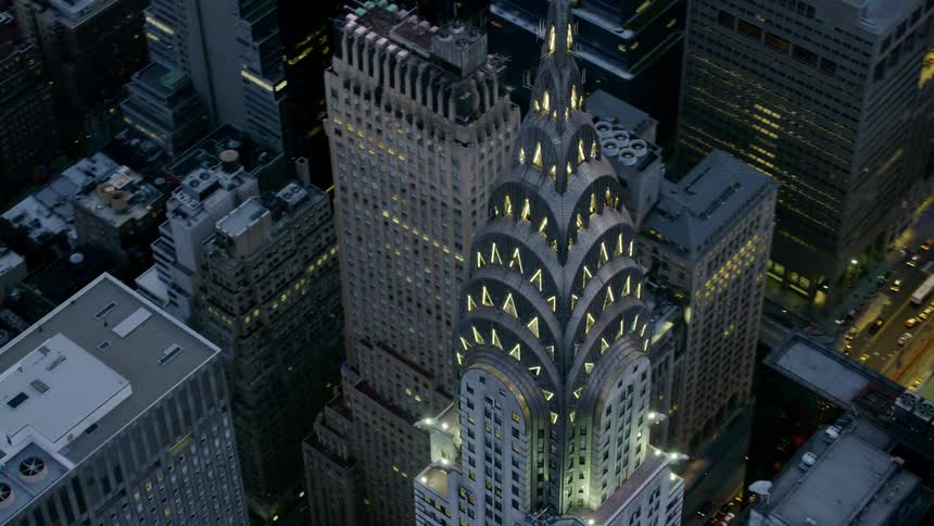 Chrysler building in new york city at night