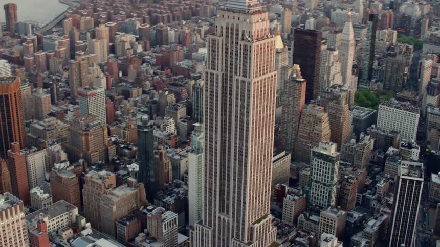 Aerial view of empire state building in new york city