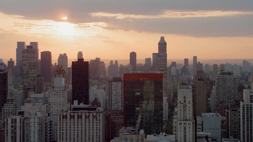 A city skyline with buildings and skyscrapers