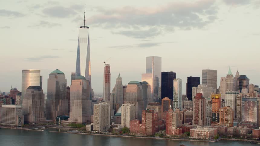 Skyscrapers in a city skyline