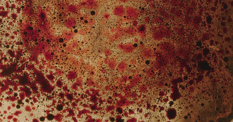 Colorful liquid ink in water over a transparent surface