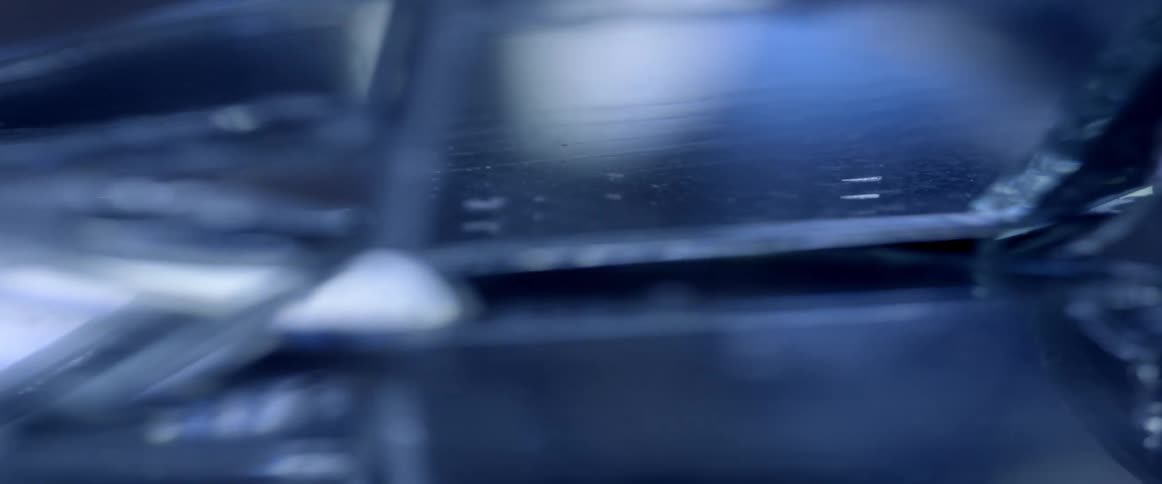 Abstract blue shapes going in and out of focus