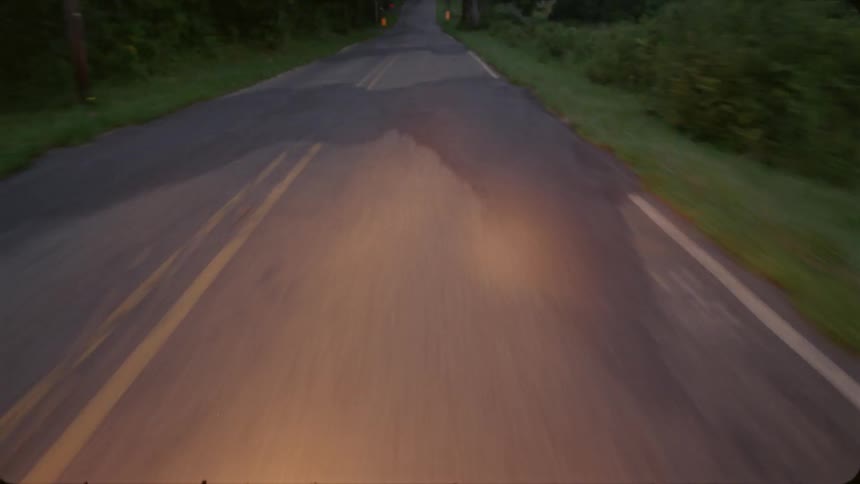 View of travelling down a road