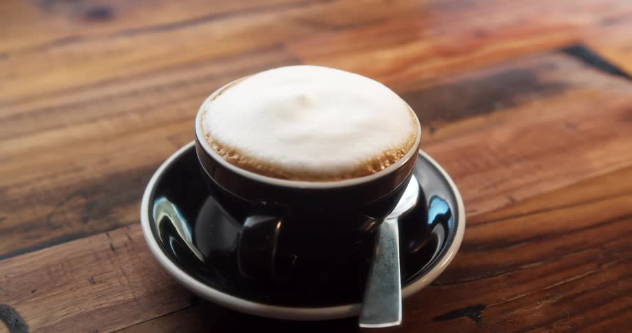 The froth of a traditional cappuccino