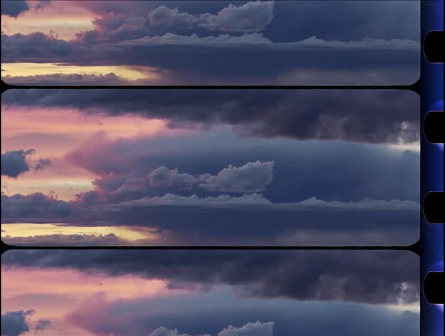 Film footage of the clouds in the sky