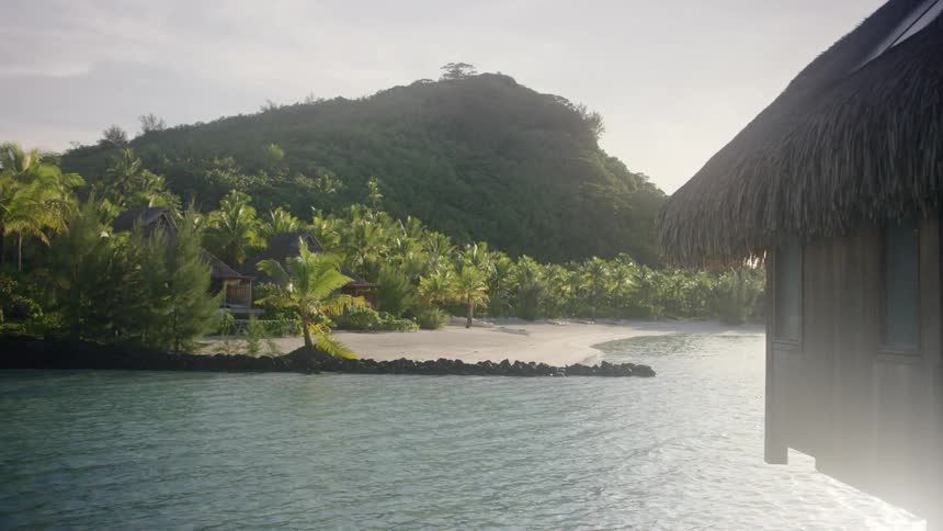 A hut over the ocean of a tropical resort