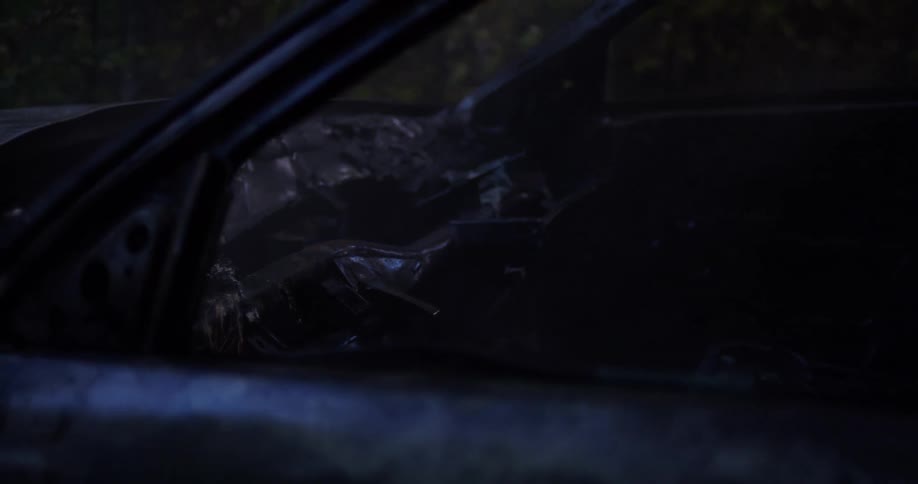 A car that has been destroyed