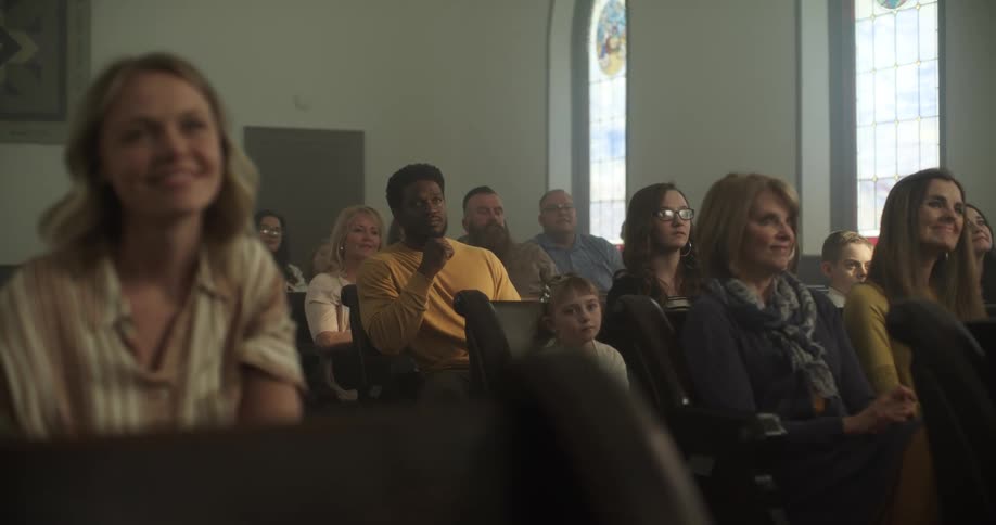 People sitting in church