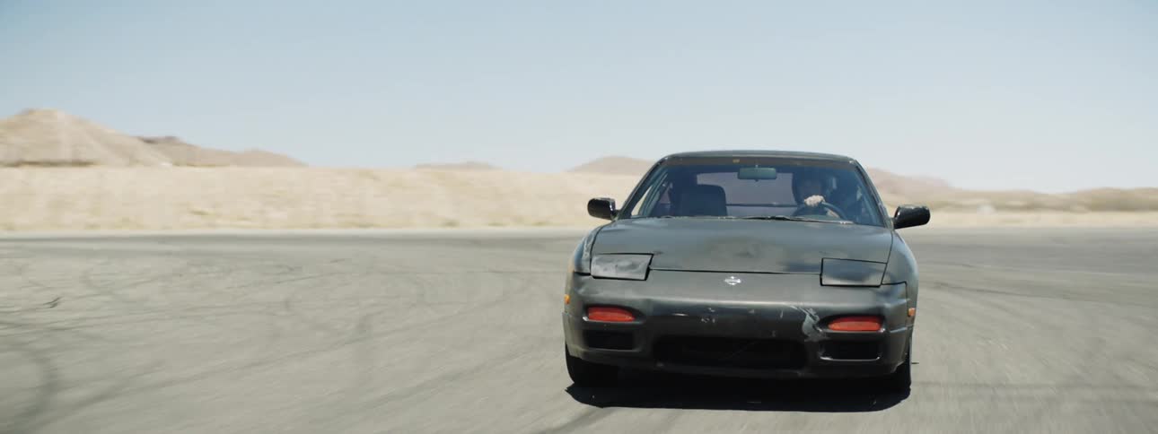 A car driving on a track