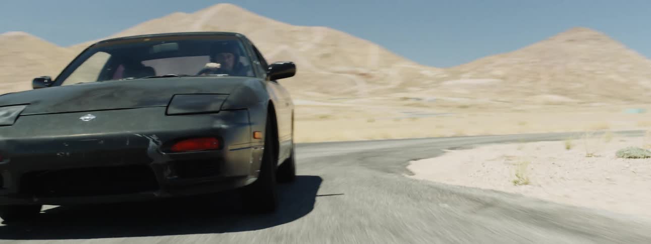 A man races his car
