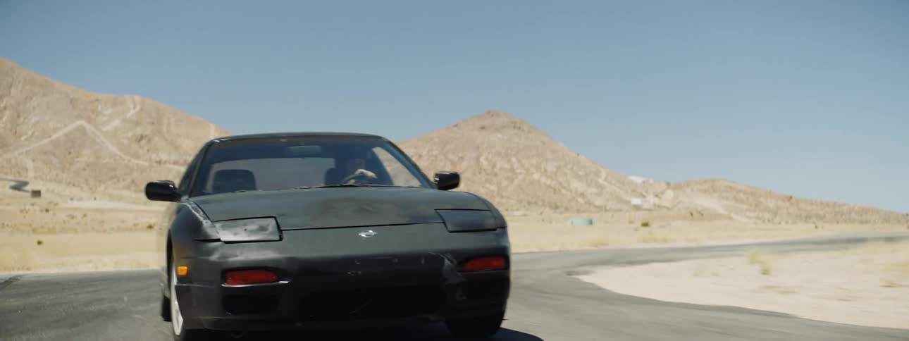 A man races his car
