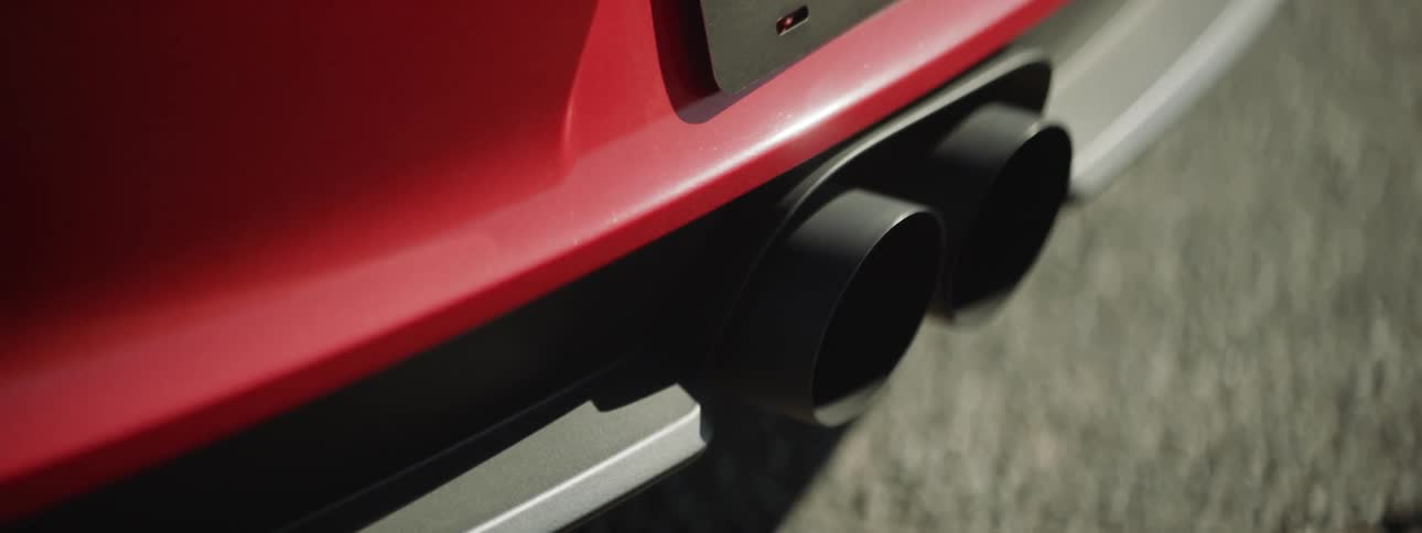 A red car muffler