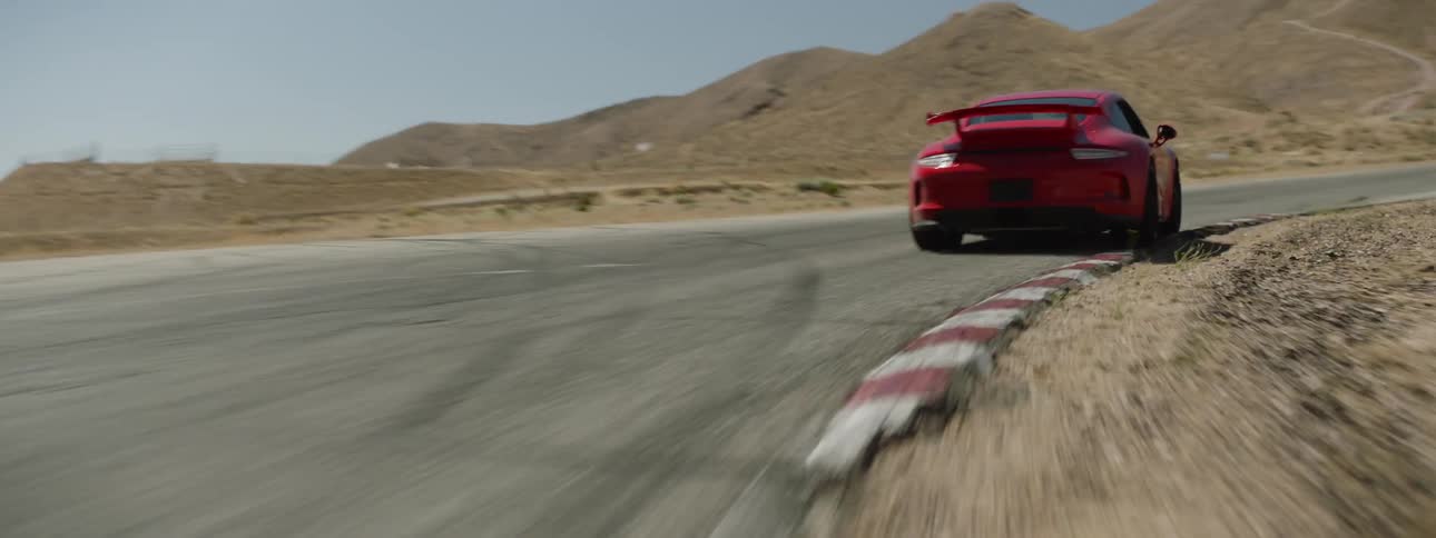 A car racing on a track