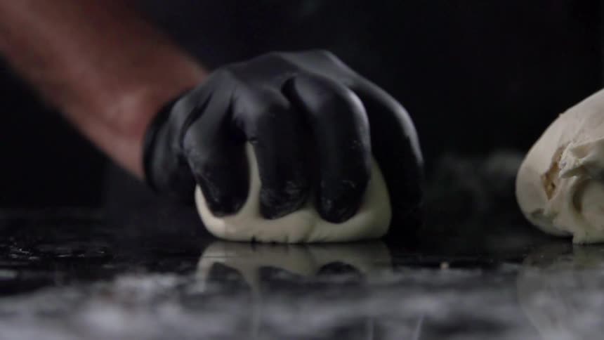 The dough is turned into a ball