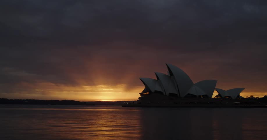 Time lapse of the sydney opera house on the water