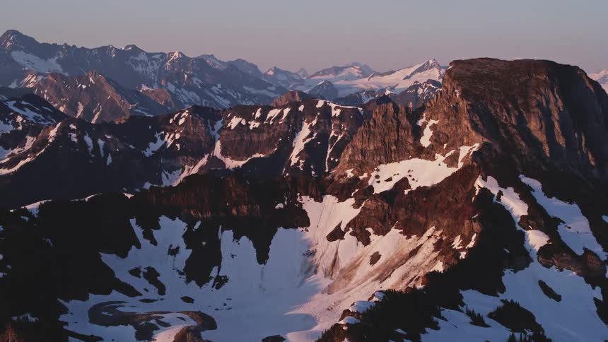 A mountain peak covered in snow