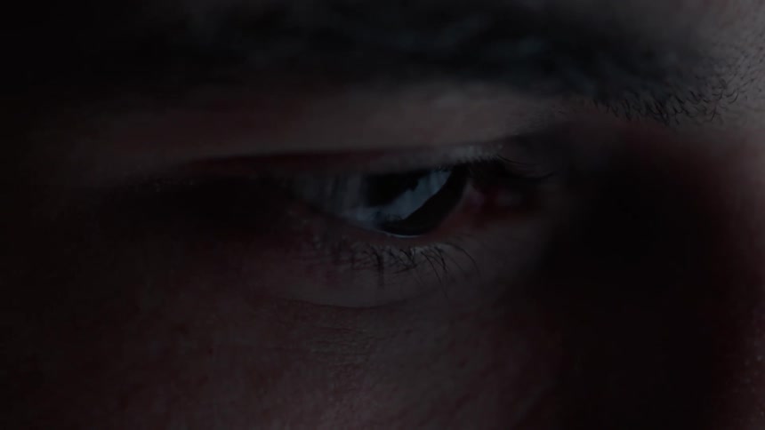 Extreme close up of a mans eye