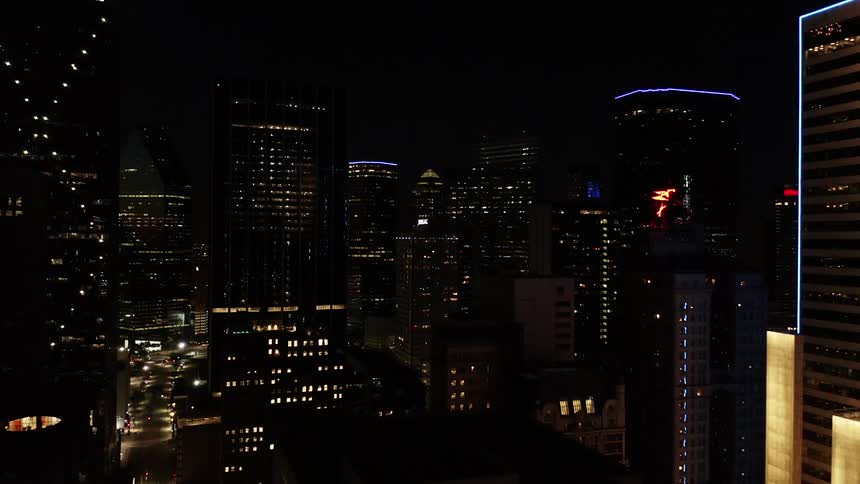 Large city downtown at night