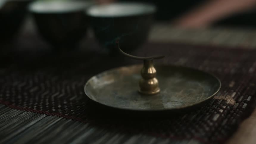 The ash of the incense burns
