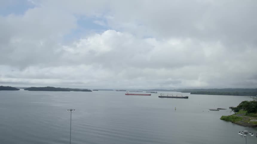 View of large sound with islands