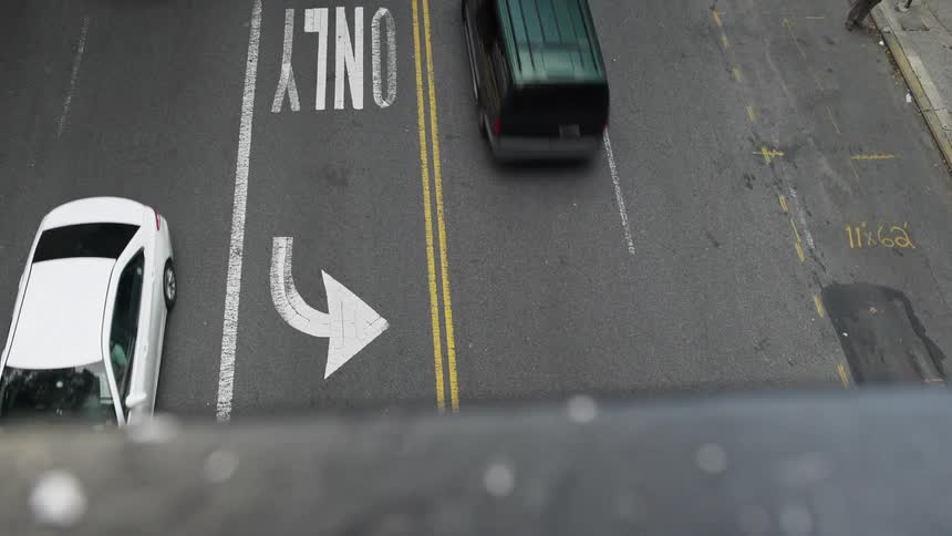 Light traffic on city street