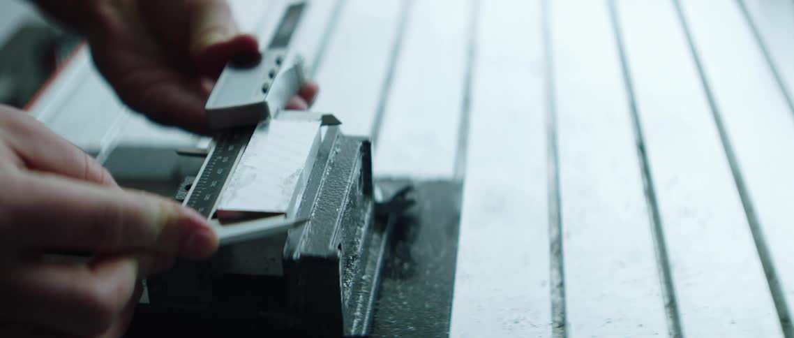 Measuring device is being used to measure something