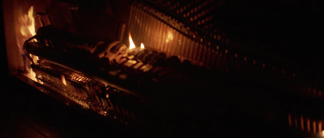A piano on fire