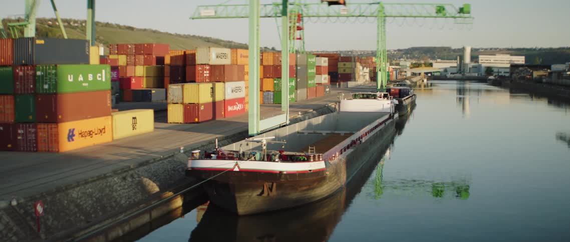Shipping containers on a dock