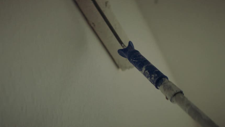 Inside a home being painted